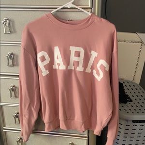 rose/pink crew neck hoodie sweatshirt “paris”